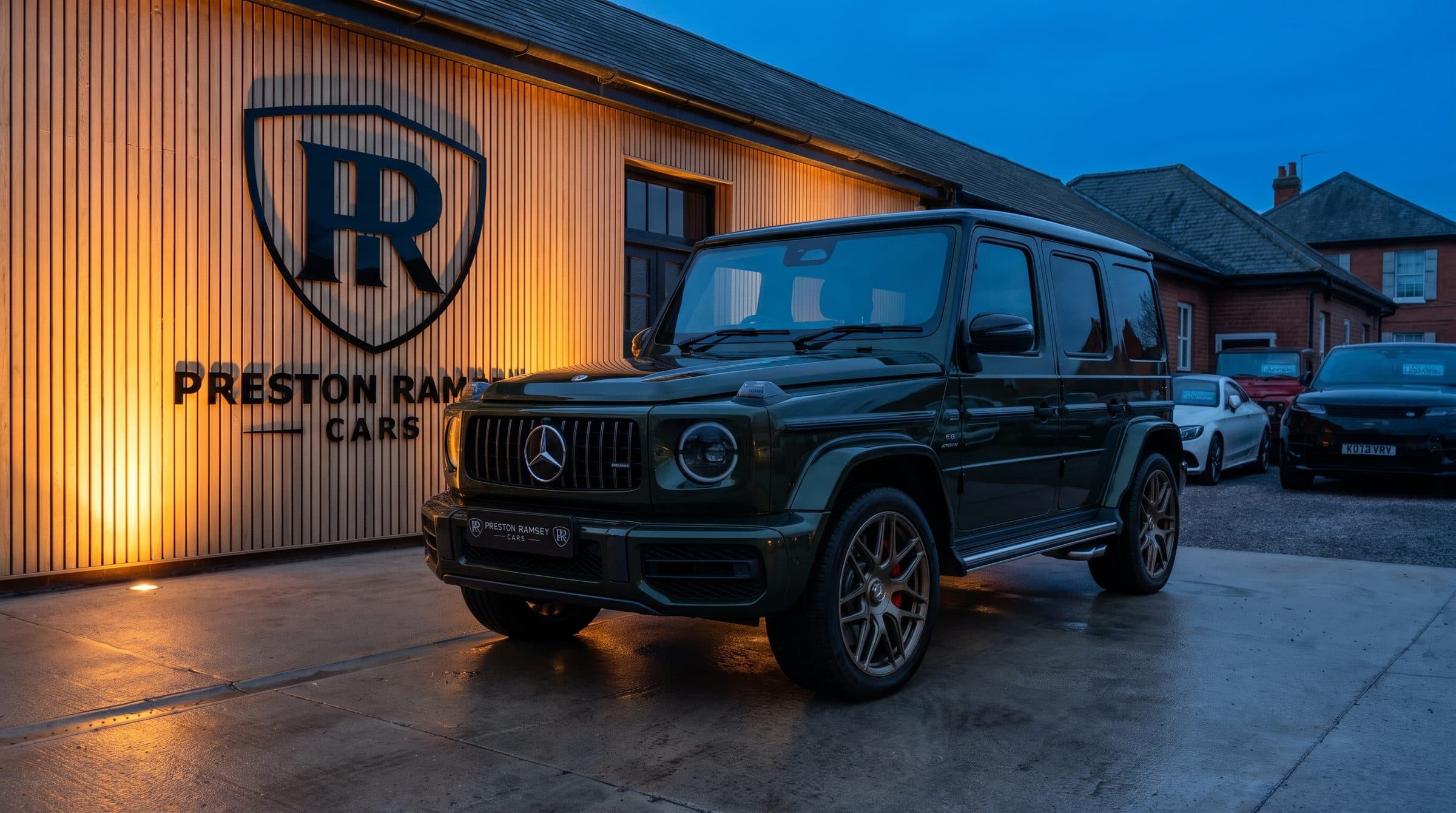 The Preston Ramsey Cars building at Randol House, Thornaby, at dusk